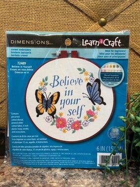 Dimensions Learn a Craft "Believe in Yourself" Embroidery Kit
